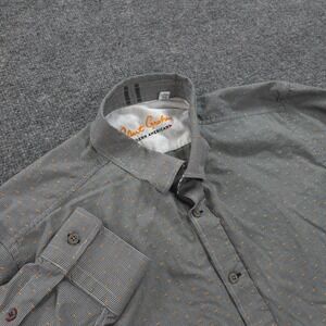 Robert Graham Shirt Mens Extra Large Grey Roll Up Sleeve Dress Party Cocktail